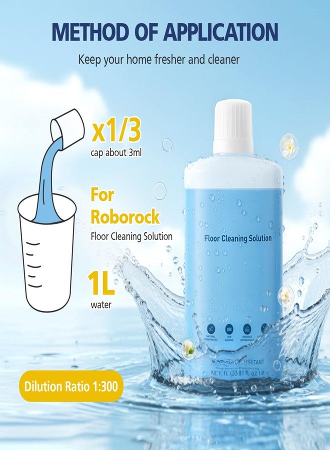VILLAPOOL Floor Cleaning Solution Compatible with Roborock Robot Vacuums & Wet Dry Vacuums, Deep Cleaning Formula for Hardwood, Tile & Laminate Floors, Gentle and Powerful, 1L (33.8 fl oz) - Image 2